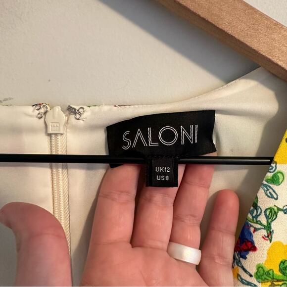 Saloni Floral Lemon Mini Dress 8 - Picture 16 of 16